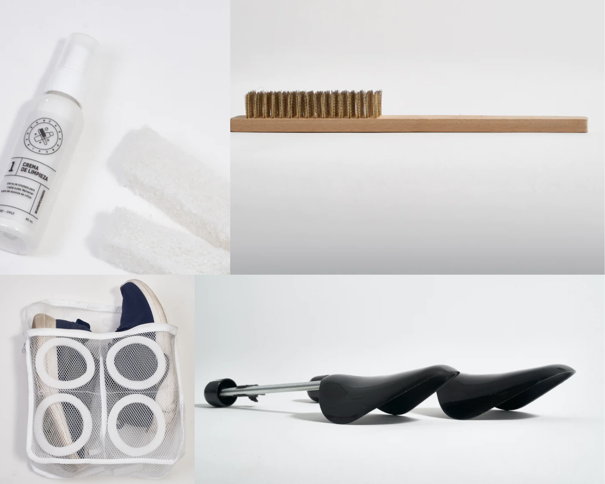 Hormadores+Cepillo de Bronce+Crema media suela+Bolsa Lavadora